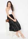 Black Colour Divya Nayka Solid Soft Satin Fancy Skirt Collection DF-NYKAA-10